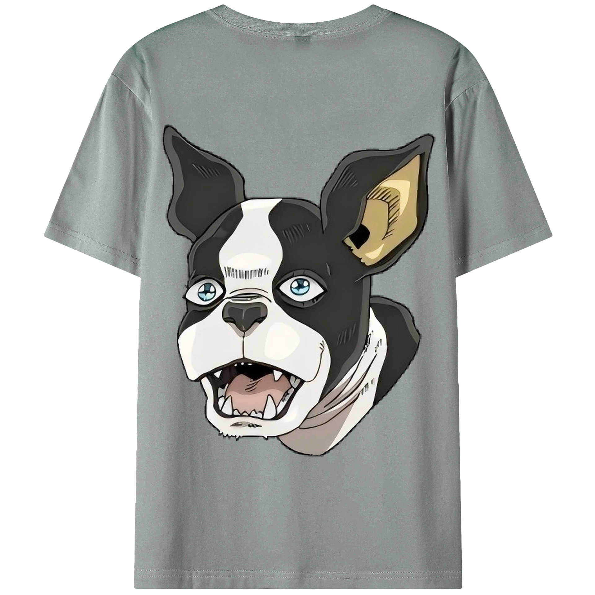 （画像用） ジョジョの奇妙な冒険 イギー JoJo's Bizarre Adventure Iggy 綿100％ メンズ半袖Tシャツ（バックプリント） 通気性